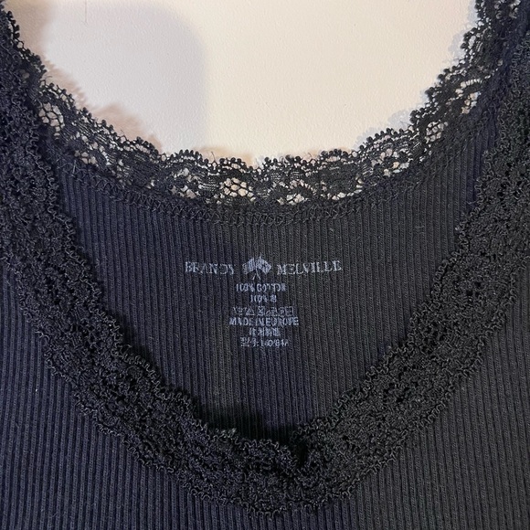 Brandy Melville Black Sturgs Black Hill Rally Lace Tank Top biker grunge indie - Picture 3 of 6